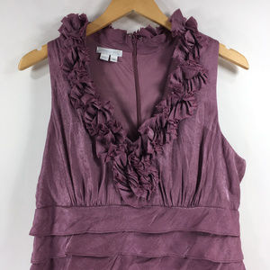 London Times size 14 Purple Tiered Ruffle Dress